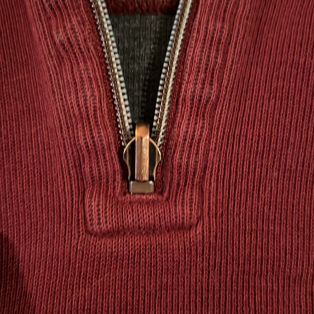 Tommy Bahama Men's Red 1/4 Zip Pullover Sweatshirt - Picture 3 of 5